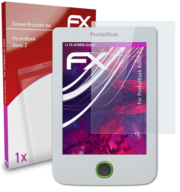 atFoliX FX-Hybrid-Glass Panzerglasfolie für PocketBook Basic 2