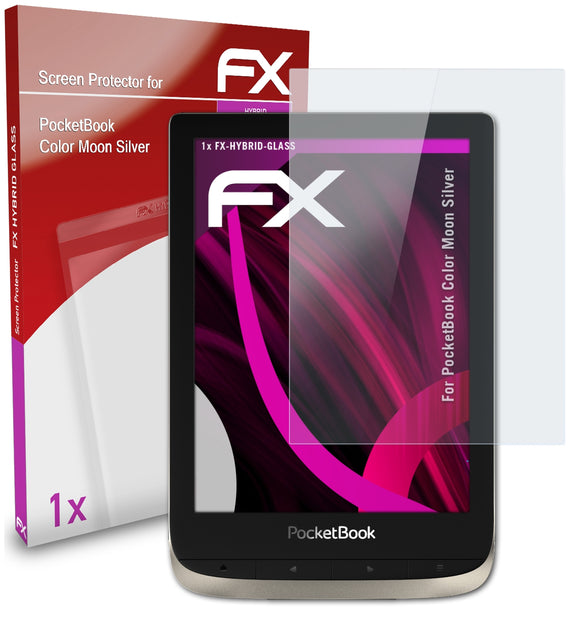 atFoliX FX-Hybrid-Glass Panzerglasfolie für PocketBook Color Moon Silver