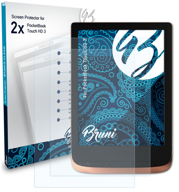 Bruni Basics-Clear Displayschutzfolie für PocketBook Touch HD 3