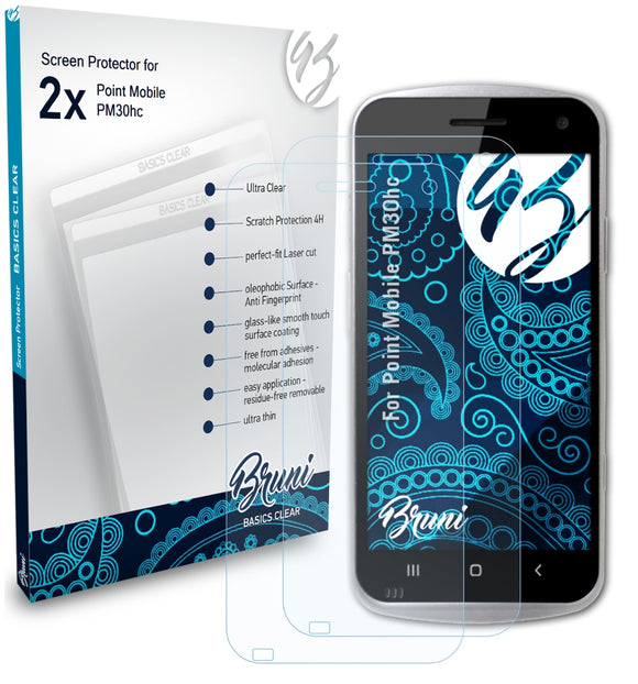 Bruni Basics-Clear Displayschutzfolie für Point Mobile PM30hc