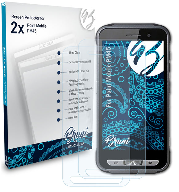 Bruni Basics-Clear Displayschutzfolie für Point Mobile PM45