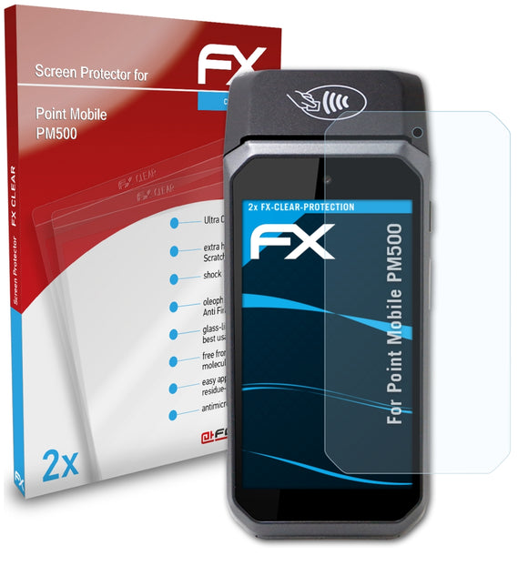 atFoliX FX-Clear Schutzfolie für Point Mobile PM500