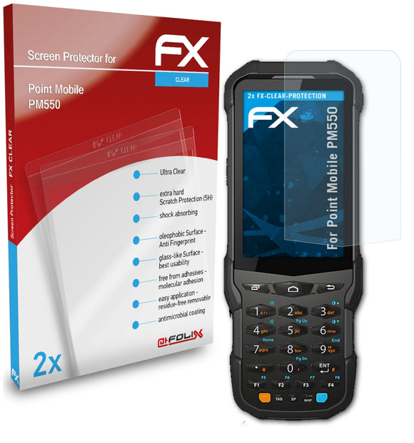 atFoliX FX-Clear Schutzfolie für Point Mobile PM550