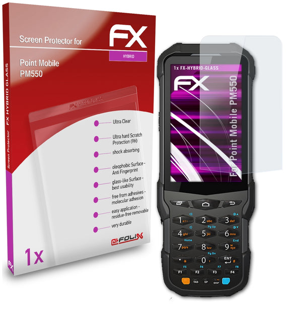 atFoliX FX-Hybrid-Glass Panzerglasfolie für Point Mobile PM550