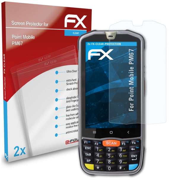 atFoliX FX-Clear Schutzfolie für Point Mobile PM67