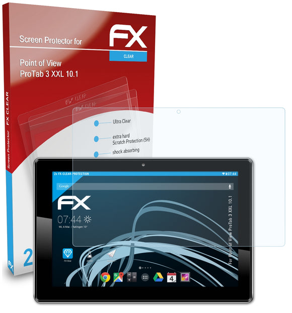 atFoliX FX-Clear Schutzfolie für Point of View ProTab 3 XXL 10.1
