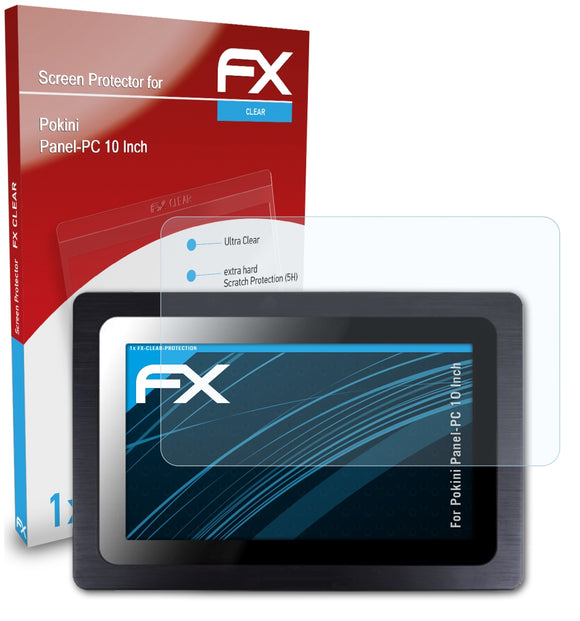 atFoliX FX-Clear Schutzfolie für Pokini Panel-PC 10 Inch