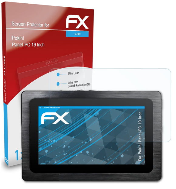 atFoliX FX-Clear Schutzfolie für Pokini Panel-PC 19 Inch