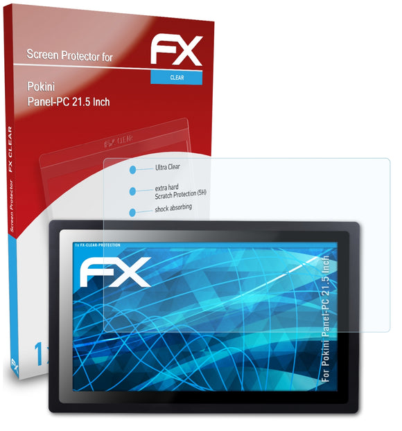 atFoliX FX-Clear Schutzfolie für Pokini Panel-PC 21.5 Inch