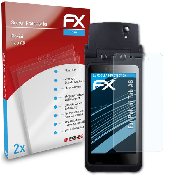 atFoliX FX-Clear Schutzfolie für Pokini Tab A6