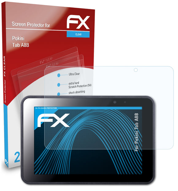atFoliX FX-Clear Schutzfolie für Pokini Tab A8B