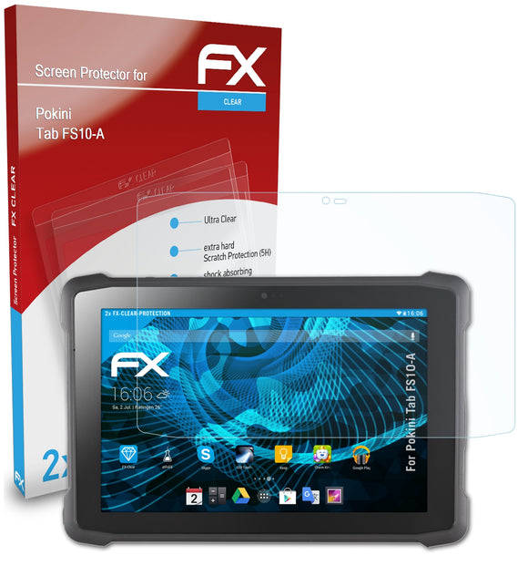 atFoliX FX-Clear Schutzfolie für Pokini Tab FS10-A
