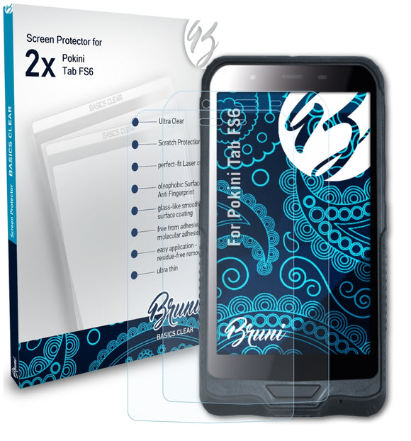 Bruni Basics-Clear Displayschutzfolie für Pokini Tab FS6