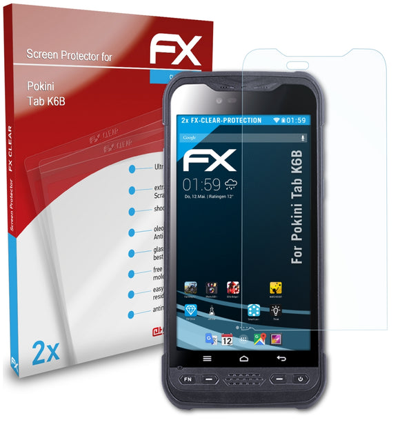 atFoliX FX-Clear Schutzfolie für Pokini Tab K6B