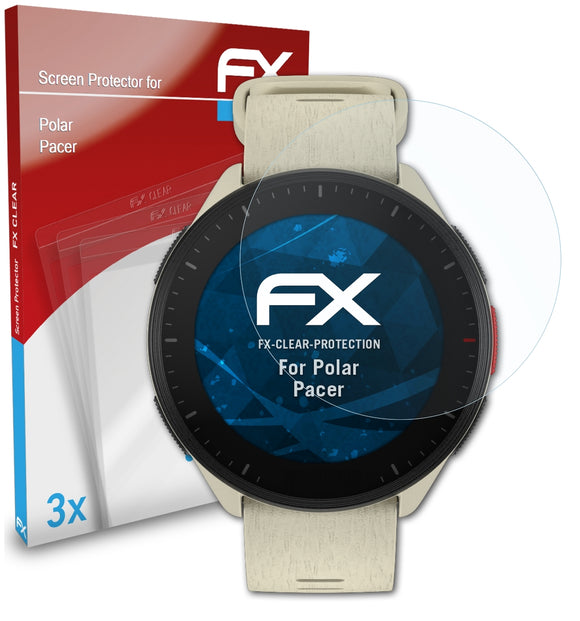 atFoliX FX-Clear Schutzfolie für Polar Pacer