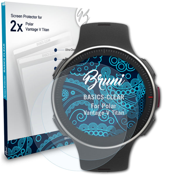 Bruni Basics-Clear Displayschutzfolie für Polar Vantage V Titan