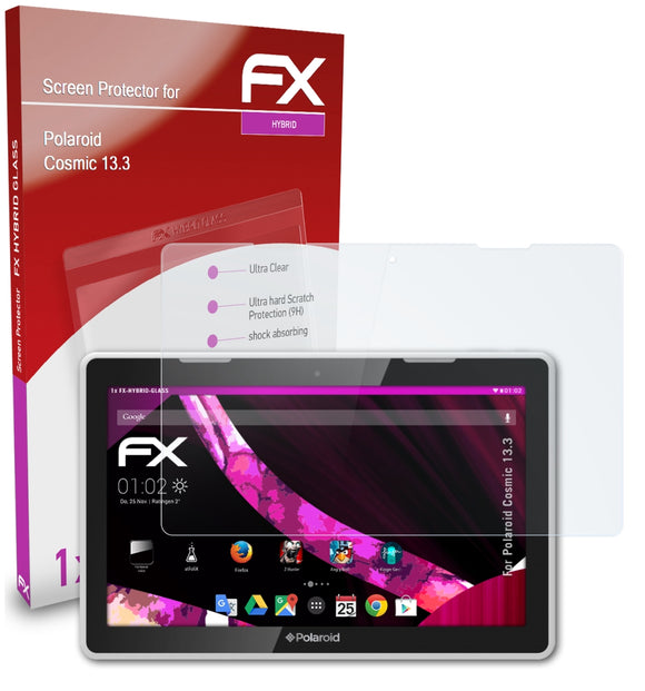 atFoliX FX-Hybrid-Glass Panzerglasfolie für Polaroid Cosmic 13.3