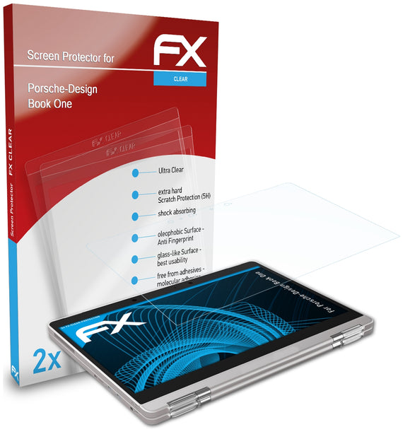 atFoliX FX-Clear Schutzfolie für Porsche-Design Book One