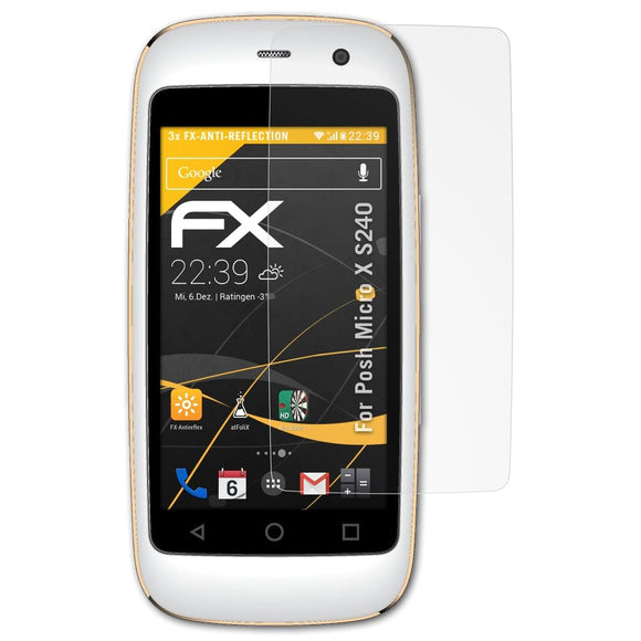 atFoliX FX-Antireflex Displayschutzfolie für Posh Micro X S240