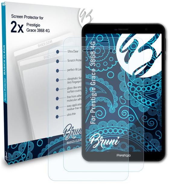 Bruni Basics-Clear Displayschutzfolie für Prestigio Grace 3868 4G