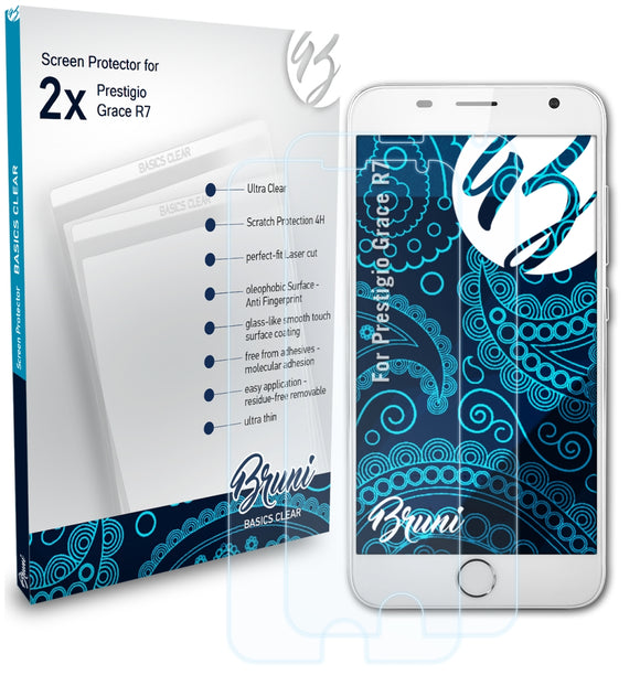 Bruni Basics-Clear Displayschutzfolie für Prestigio Grace R7