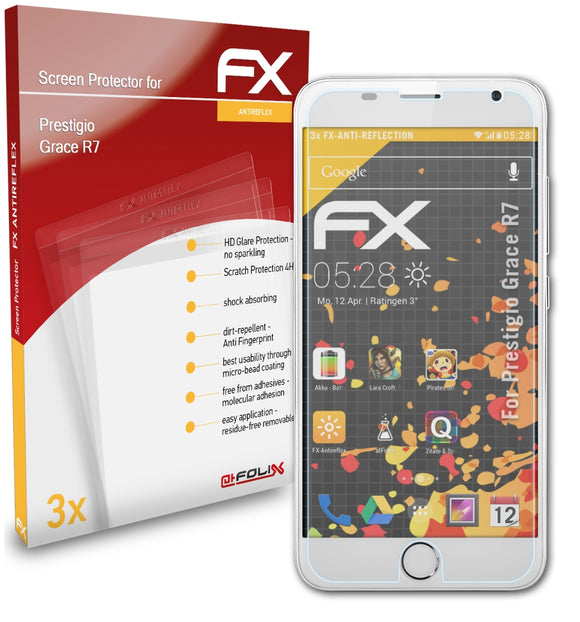 atFoliX FX-Antireflex Displayschutzfolie für Prestigio Grace R7