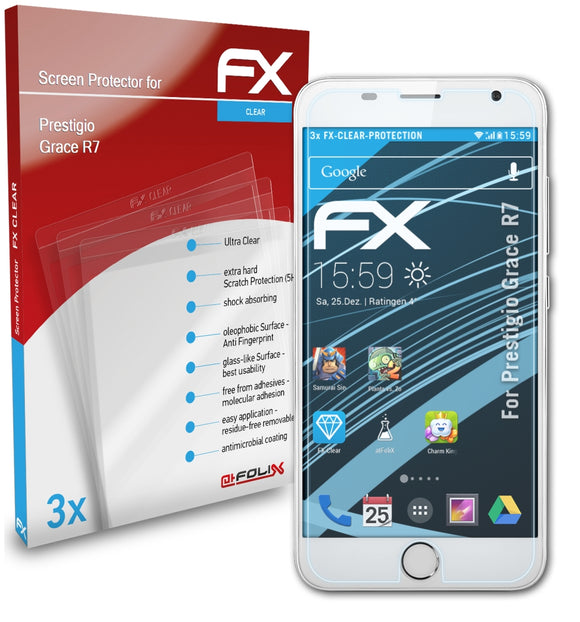 atFoliX FX-Clear Schutzfolie für Prestigio Grace R7