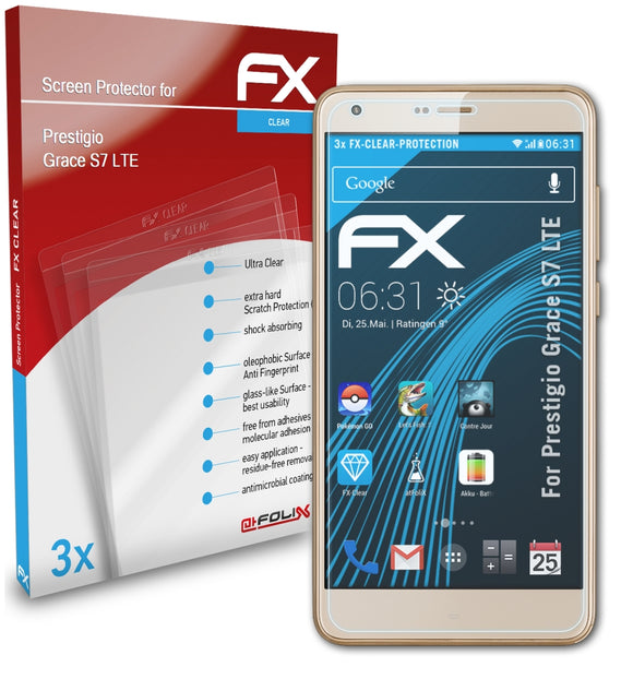 atFoliX FX-Clear Schutzfolie für Prestigio Grace S7 LTE
