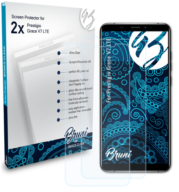 Bruni Basics-Clear Displayschutzfolie für Prestigio Grace V7 LTE