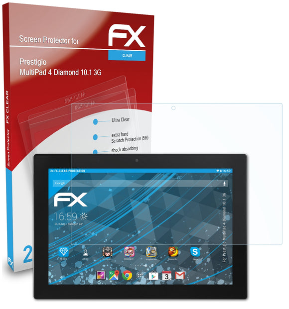 atFoliX FX-Clear Schutzfolie für Prestigio MultiPad 4 Diamond 10.1 3G