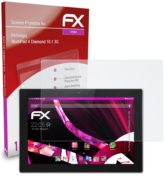 atFoliX FX-Hybrid-Glass Panzerglasfolie für Prestigio MultiPad 4 Diamond 10.1 3G