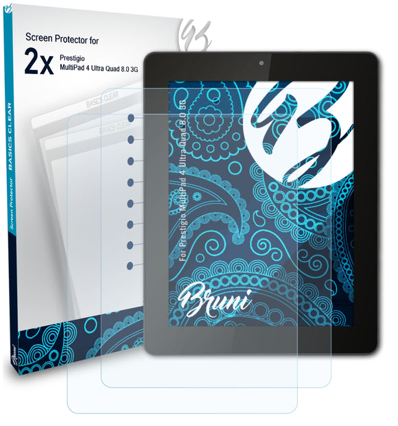 Bruni Basics-Clear Displayschutzfolie für Prestigio MultiPad 4 Ultra Quad 8.0 3G