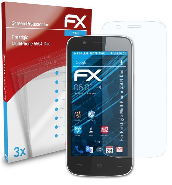 atFoliX FX-Clear Schutzfolie für Prestigio MultiPhone 5504 Duo