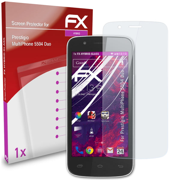 atFoliX FX-Hybrid-Glass Panzerglasfolie für Prestigio MultiPhone 5504 Duo