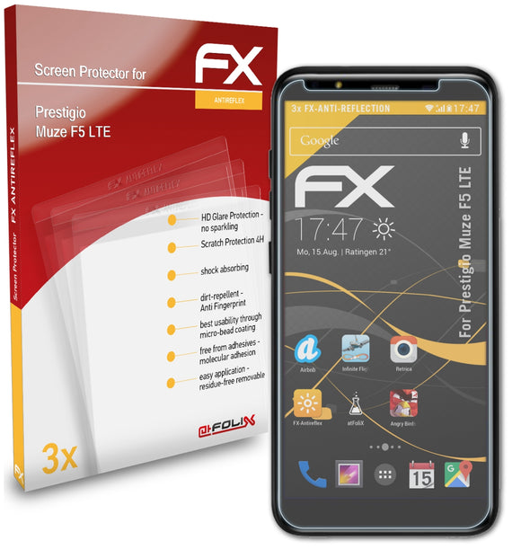 atFoliX FX-Antireflex Displayschutzfolie für Prestigio Muze F5 LTE