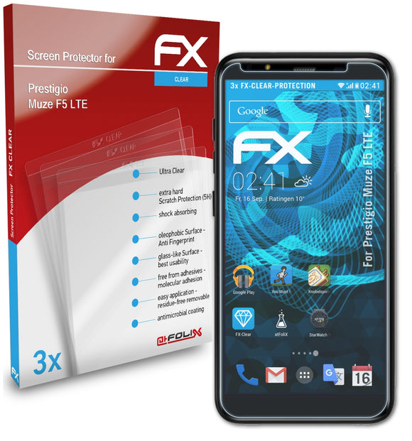 atFoliX FX-Clear Schutzfolie für Prestigio Muze F5 LTE