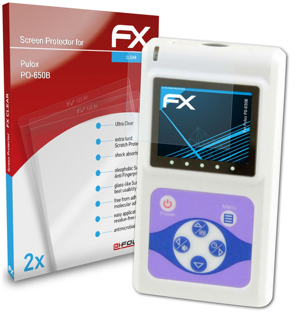 atFoliX FX-Clear Schutzfolie für Pulox PO-650B