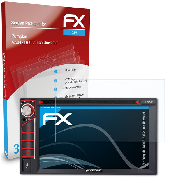 atFoliX FX-Clear Schutzfolie für Pumpkin AA0421B 6.2 Inch (Universal)
