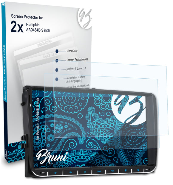 Bruni Basics-Clear Displayschutzfolie für Pumpkin AA0484B 9 inch