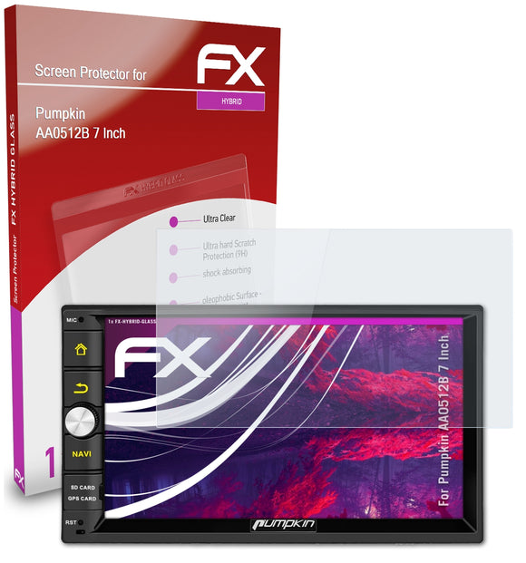 atFoliX FX-Hybrid-Glass Panzerglasfolie für Pumpkin AA0512B (7 Inch)