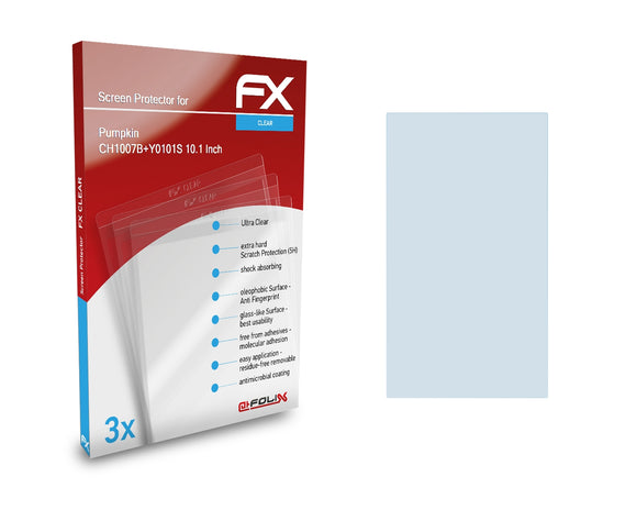 atFoliX FX-Clear Schutzfolie für Pumpkin CH1007B+Y0101S 10.1 Inch