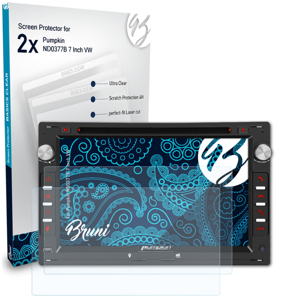 Bruni Basics-Clear Displayschutzfolie für Pumpkin ND0377B 7 Inch (VW)