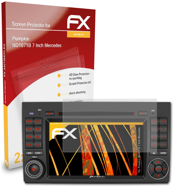 atFoliX FX-Antireflex Displayschutzfolie für Pumpkin ND1071B 7 Inch (Mercedes)