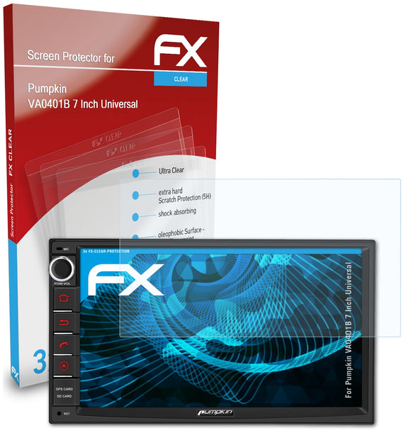 atFoliX FX-Clear Schutzfolie für Pumpkin VA0401B 7 Inch (Universal)