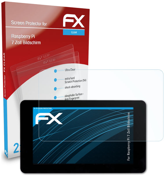 atFoliX FX-Clear Schutzfolie für Raspberry Pi 7 Zoll Bildschirm