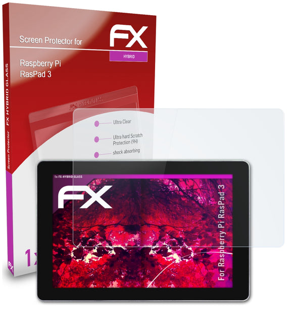 atFoliX FX-Hybrid-Glass Panzerglasfolie für Raspberry Pi RasPad 3