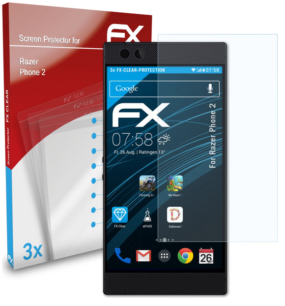atFoliX FX-Clear Schutzfolie für Razer Phone 2