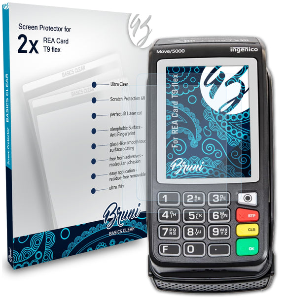 Bruni Basics-Clear Displayschutzfolie für REA Card T9 flex