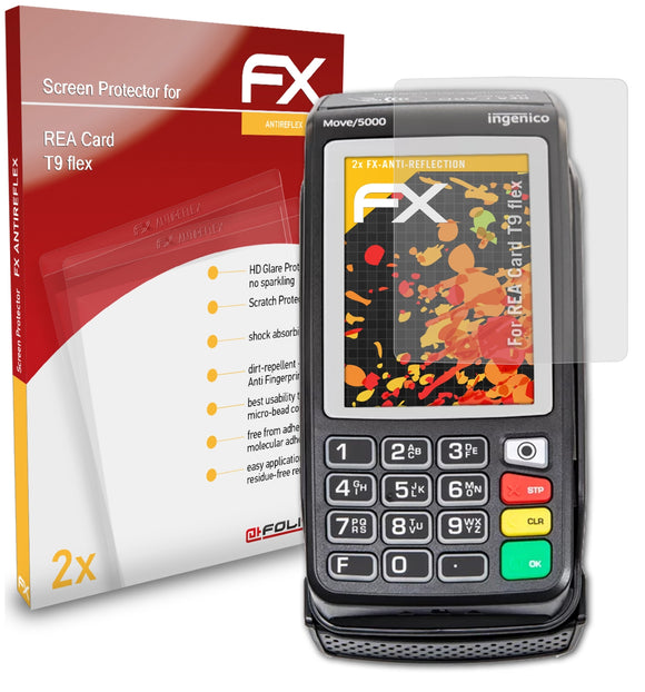 atFoliX FX-Antireflex Displayschutzfolie für REA Card T9 flex