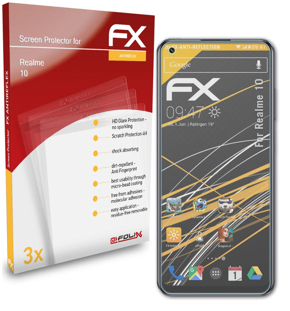 atFoliX FX-Antireflex Displayschutzfolie für Realme 10